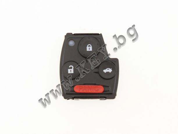 Скосена кутийка KEY за платка за дистанционно за Хонда, 3+1 бутона